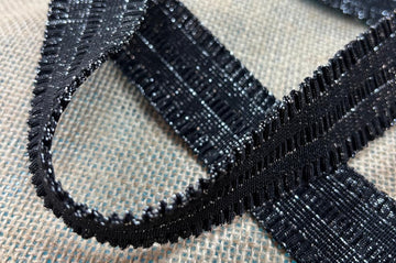 ELASTICO INCRESPATO NERO E LUREX CM4